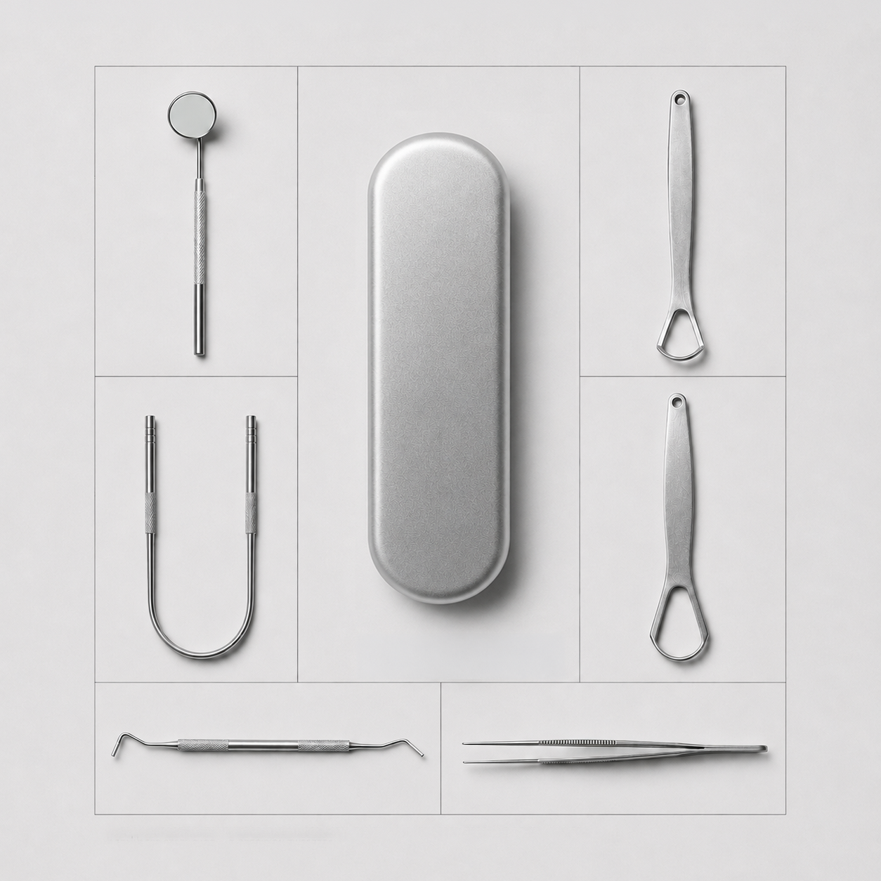 Kit Dental de Acero Inoxidable x 6 piezas